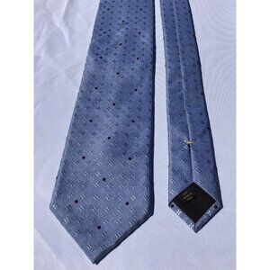 Vtg Louis Vuitton Allover Monogram Tie Mens 100% Silk Italy Light Blue HTF Y2K